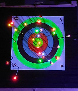 Schwarzlicht Schießen, Leuchtnocke, Bogenschießen